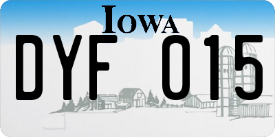 IA license plate DYF015