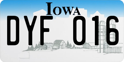 IA license plate DYF016