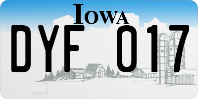 IA license plate DYF017