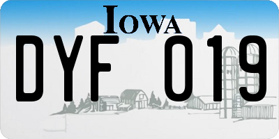 IA license plate DYF019