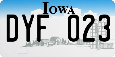 IA license plate DYF023