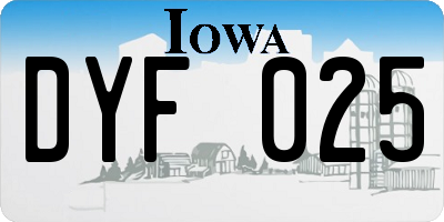 IA license plate DYF025