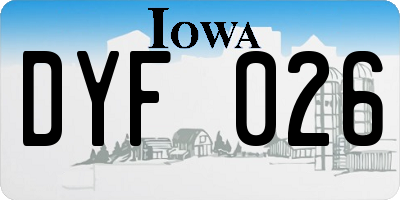 IA license plate DYF026