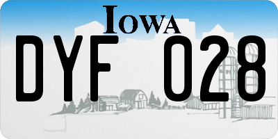 IA license plate DYF028