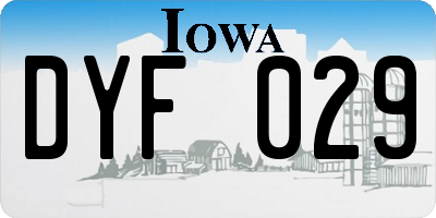 IA license plate DYF029