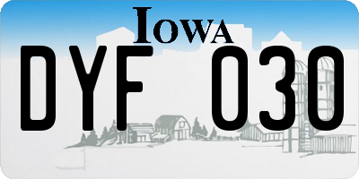 IA license plate DYF030