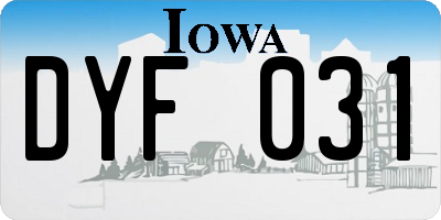 IA license plate DYF031