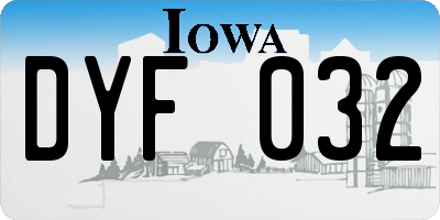 IA license plate DYF032