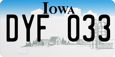 IA license plate DYF033