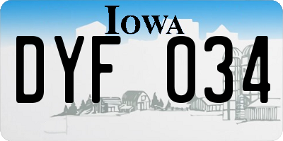 IA license plate DYF034