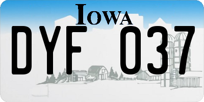 IA license plate DYF037