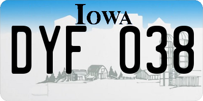 IA license plate DYF038