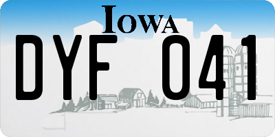 IA license plate DYF041