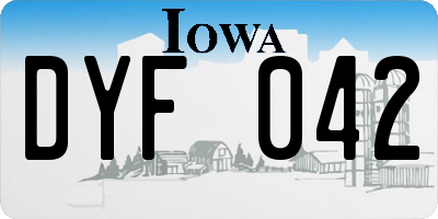 IA license plate DYF042