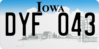 IA license plate DYF043