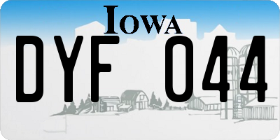 IA license plate DYF044