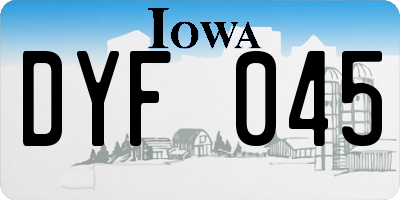 IA license plate DYF045