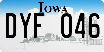 IA license plate DYF046