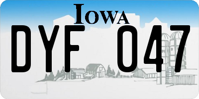 IA license plate DYF047
