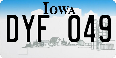 IA license plate DYF049