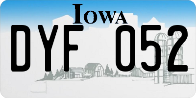 IA license plate DYF052