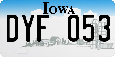 IA license plate DYF053