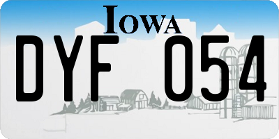 IA license plate DYF054