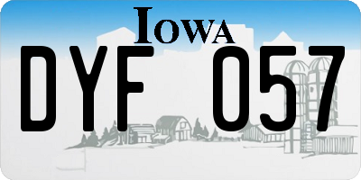 IA license plate DYF057