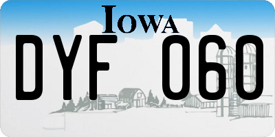 IA license plate DYF060