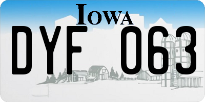 IA license plate DYF063