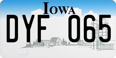 IA license plate DYF065
