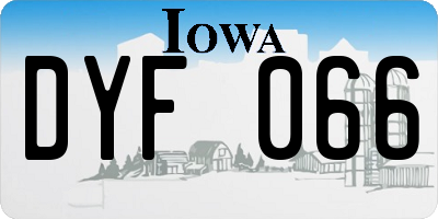 IA license plate DYF066