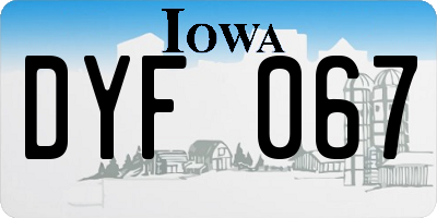 IA license plate DYF067