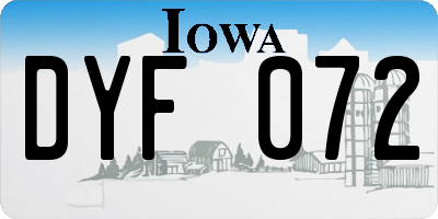 IA license plate DYF072