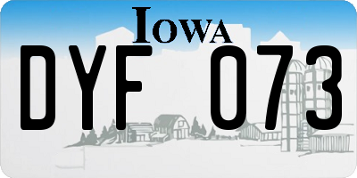 IA license plate DYF073
