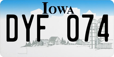 IA license plate DYF074