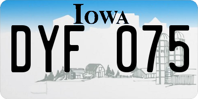 IA license plate DYF075