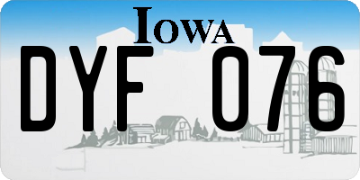 IA license plate DYF076