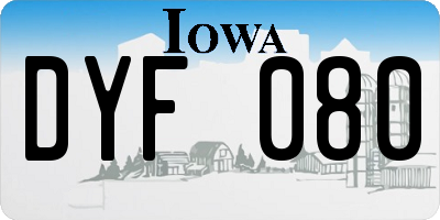 IA license plate DYF080
