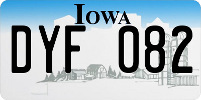 IA license plate DYF082