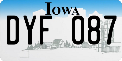 IA license plate DYF087