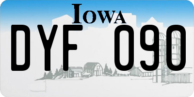 IA license plate DYF090