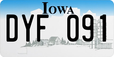 IA license plate DYF091