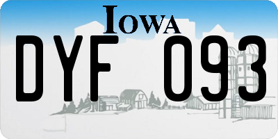IA license plate DYF093