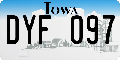 IA license plate DYF097