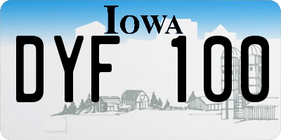 IA license plate DYF100