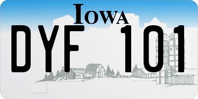 IA license plate DYF101