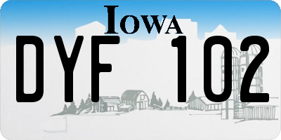 IA license plate DYF102