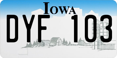 IA license plate DYF103