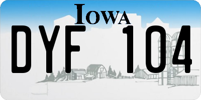 IA license plate DYF104